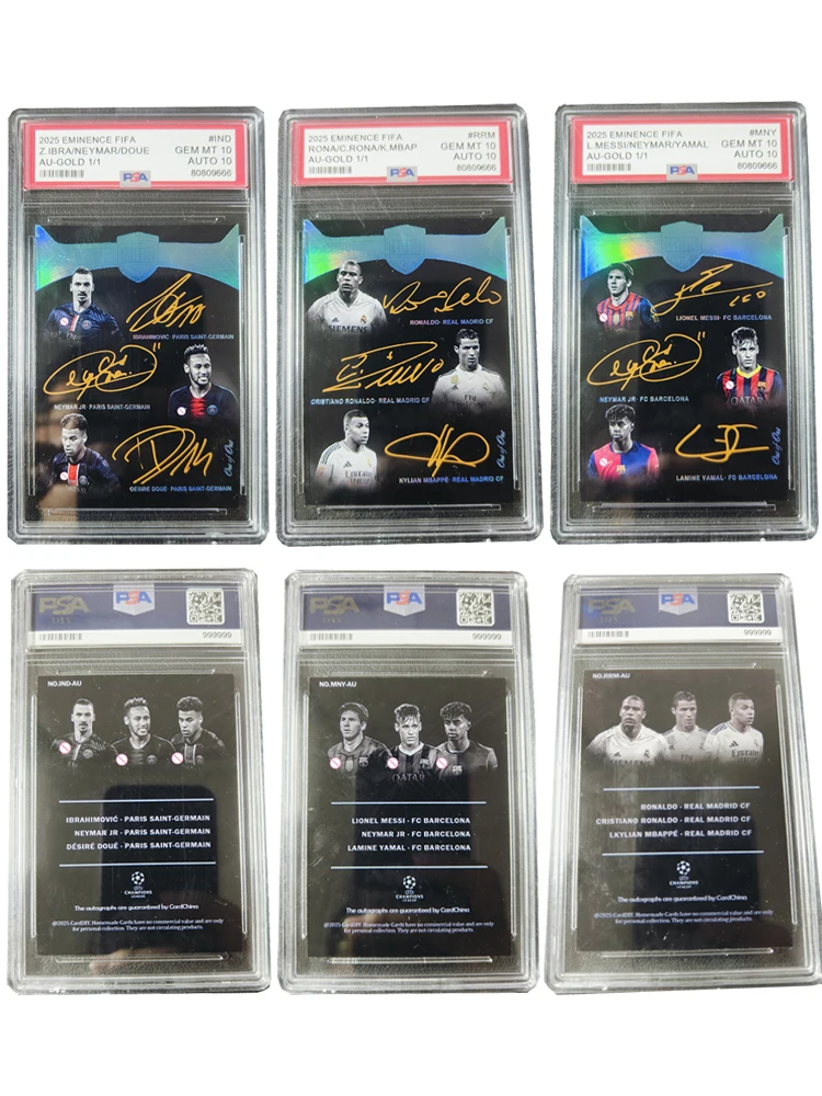 PANINI DIY Zrób to sam Złota kolekcjonerska karta z autografami Cristiano Ronaldo Messi Mbappe Yamal Neymar Piłkarz Chłopak Prezent na Boże Narodzenie — 2