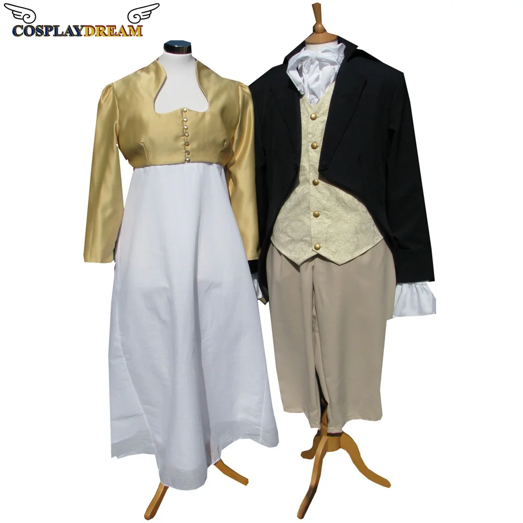 Men's Deluxe Regency Mr. Darcy Victorian Costume Jane Austen Pride and Prejudice Elizabeth Bennet cosplay costume dress suit