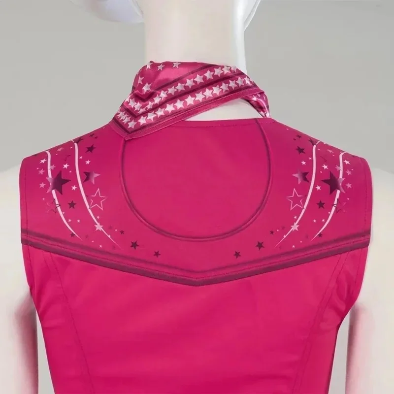 Nuevo Disfraz de Cosplay de Halloween 2026, Top y Pantalones Rosa Brillante de Margot Robbie de la Película Barbi, con Sombrero, para Mujer, AABA