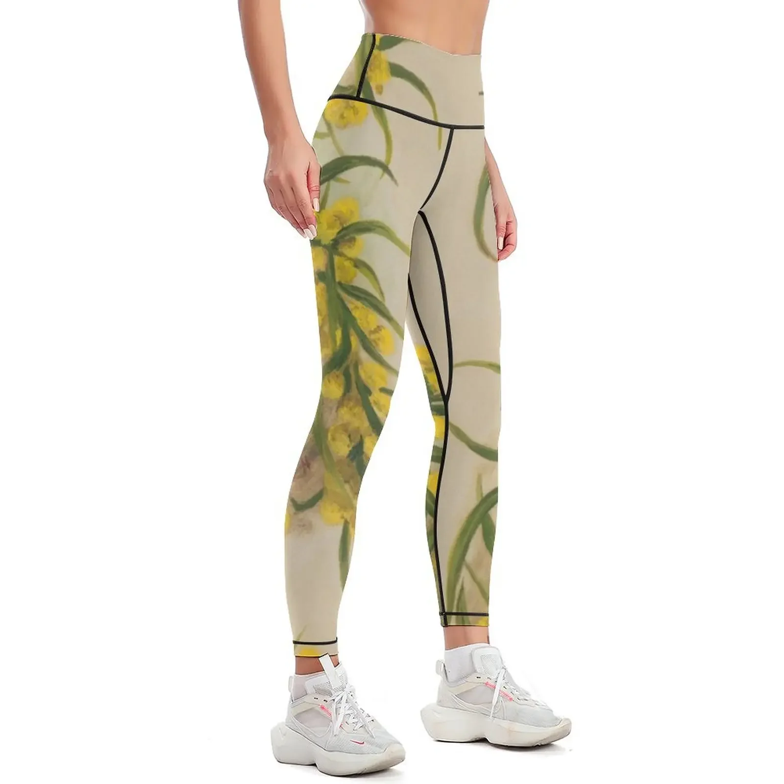 Western Australia wild flower Acacia State Library of Western Australia Leggings gym top Legging sexy woman Womens Leggings