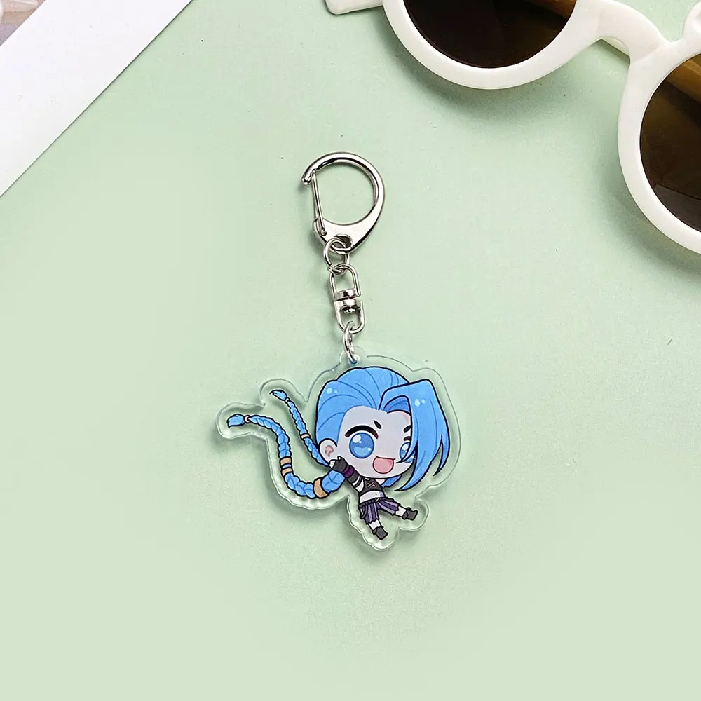 ألعاب تنافسية Jinx سلسلة مفاتيح مصنوعة من الأكريليك إكسسوارات حقيبة ساحرة حقيبة ظهر مضحكة قلادة خاتم مفتاح شعبي هدايا للأصدقاء #4