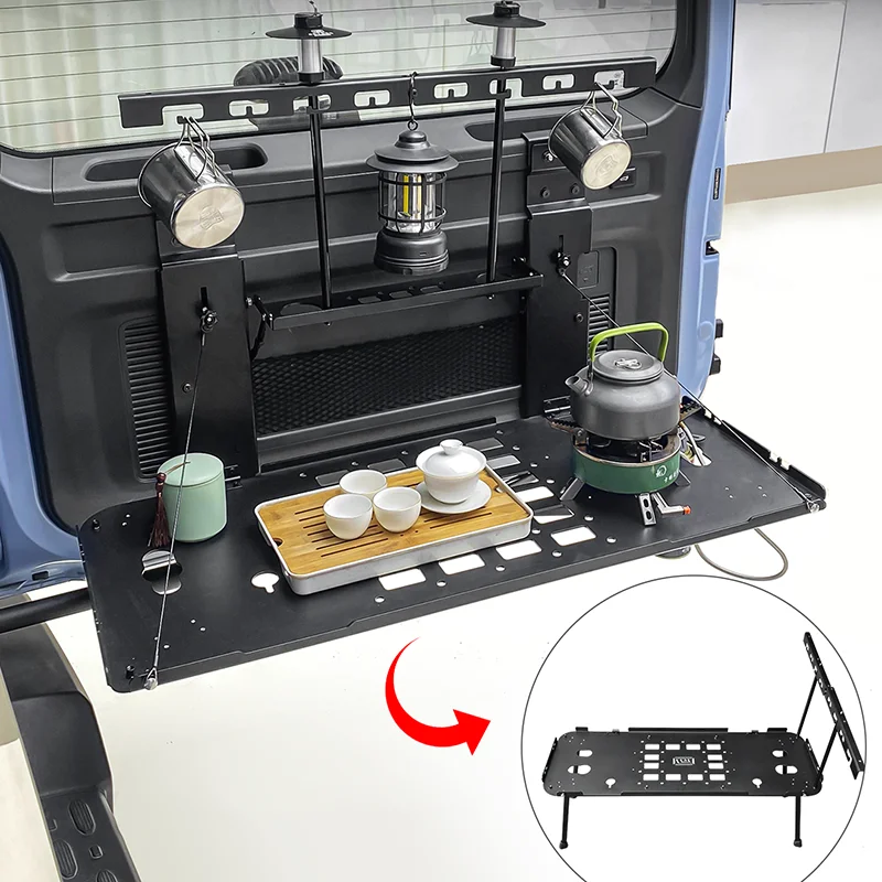 

Для Great Wall WEY GWM Tank 300 2020-2025, складная алюминиевая задняя дверь, двойная раскладка, стол, стеллаж для хранения, полка, панель, комплект