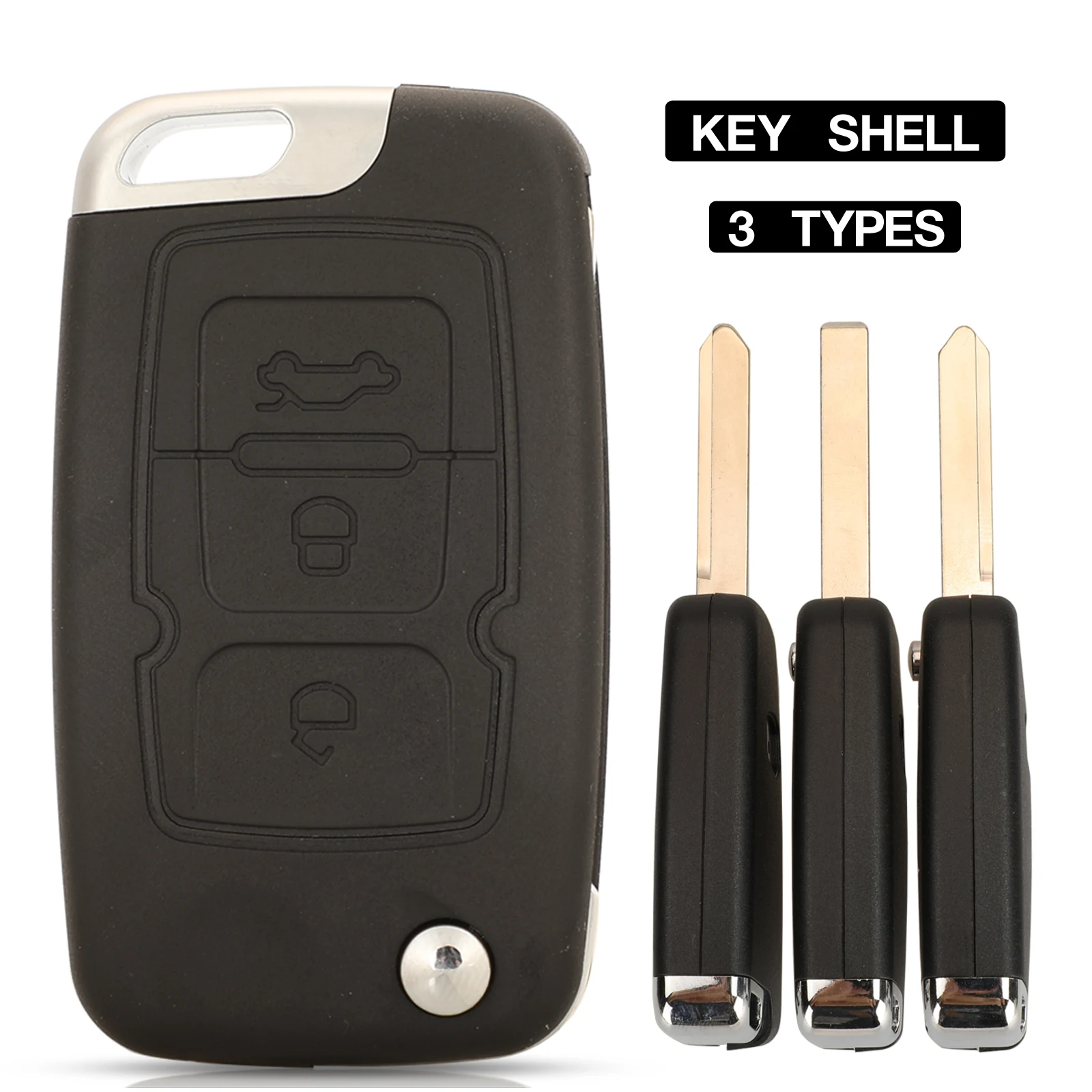 

jingyuqin 3BTN Flip Remote Key Shell For Geely Emgrand 7 EC7 EC715 EC718 7-RV EC7-RV EC715-RV EC718-RV With 3 Types Key Blade