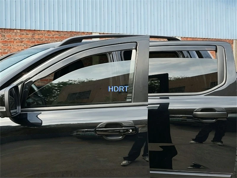 Car Style Side Window Visor Sun Rain Shelter Weather Shield Wind Deflector Shade Cover Kit Accessories For Ford Ranger T9 2023 +