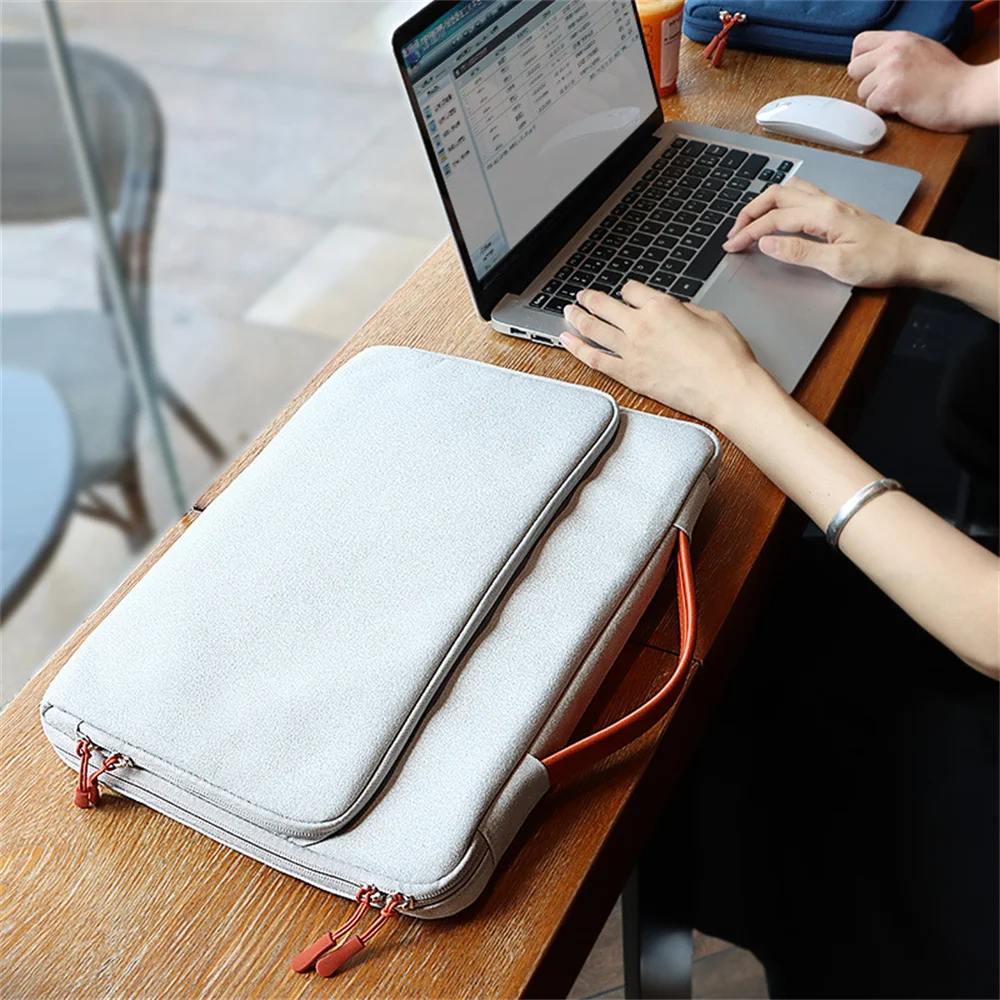 2023 Shockproof Laptop Bag Protective Handbag Notebook Sleeve 13 14 15.6 Inch Women Luxury Carrying Case For Macbook Air Pro