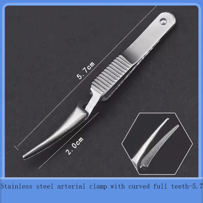 Venous clamp stainless steel artery hemostatic clamp closure device straight full-tooth curved full-tooth plastic surgery