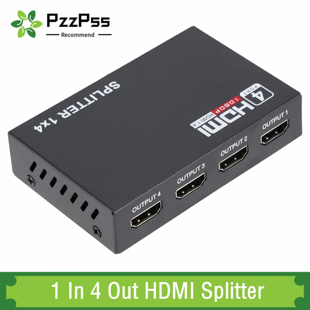 1x4 konwerter Splitter kompatybilny z HDMI 1 w 4 z HD 1.4 rozdzielacz wzmacniacz HDCP 1080P podwójny wyświetlacz dla DVD PS3 HDTV Xbox