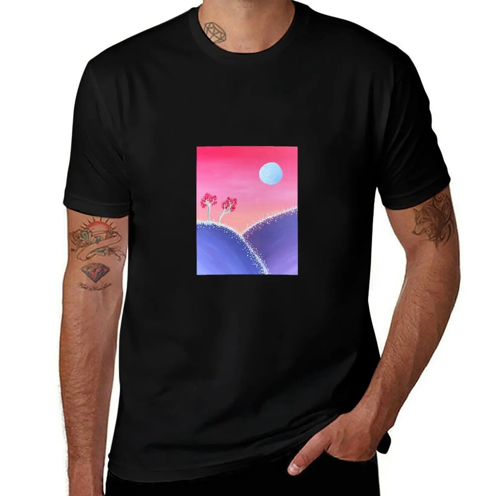 Sunset Moon T-Shirt man t shirt cotton high quality T-Shirt