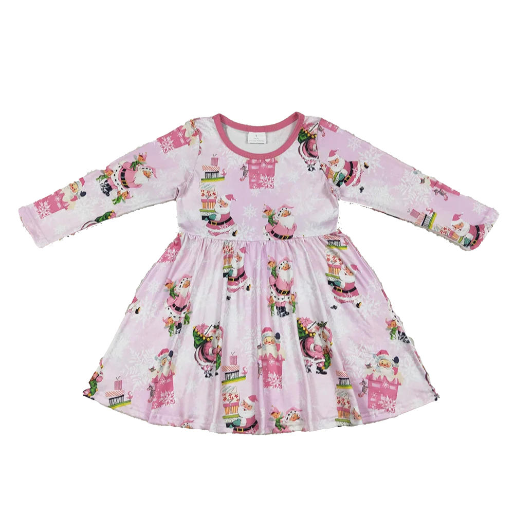 

Pink Santa Baby Girls Christmas Dresses Gift Holiday Outfit for Kids