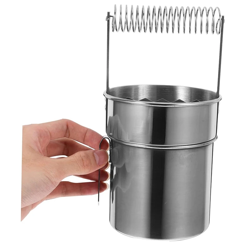 Double Layer Paint Brush Washer Practical Brush Cleaner Cup for Oil Paint Brushes Stainless Steel Brush Cleaning Bucket-A13G