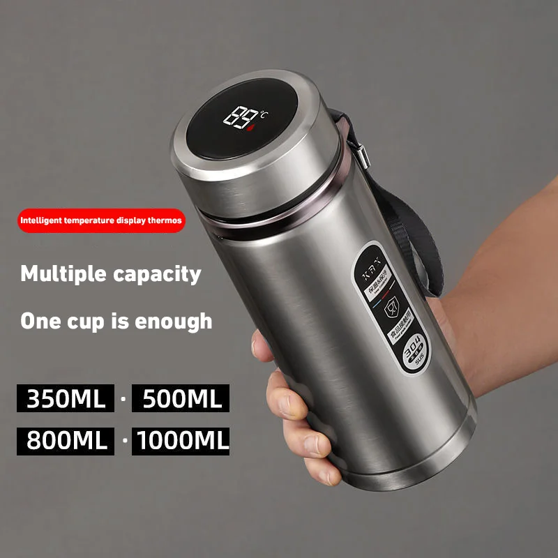 500/800/1000ML Stainless Steel Thermos Bottle with LED Temperature Display SuS304 Tea Water Bottle Vacuum Flask Portable Cups