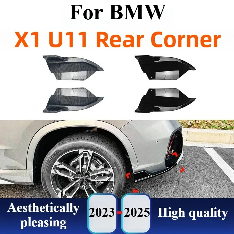 

For BMW X1 U11 M Sport 2023+ Rear Bumper Corner Splitter Canard Diffuser Trim Sticker Body Kit Exterior Modification Accessories