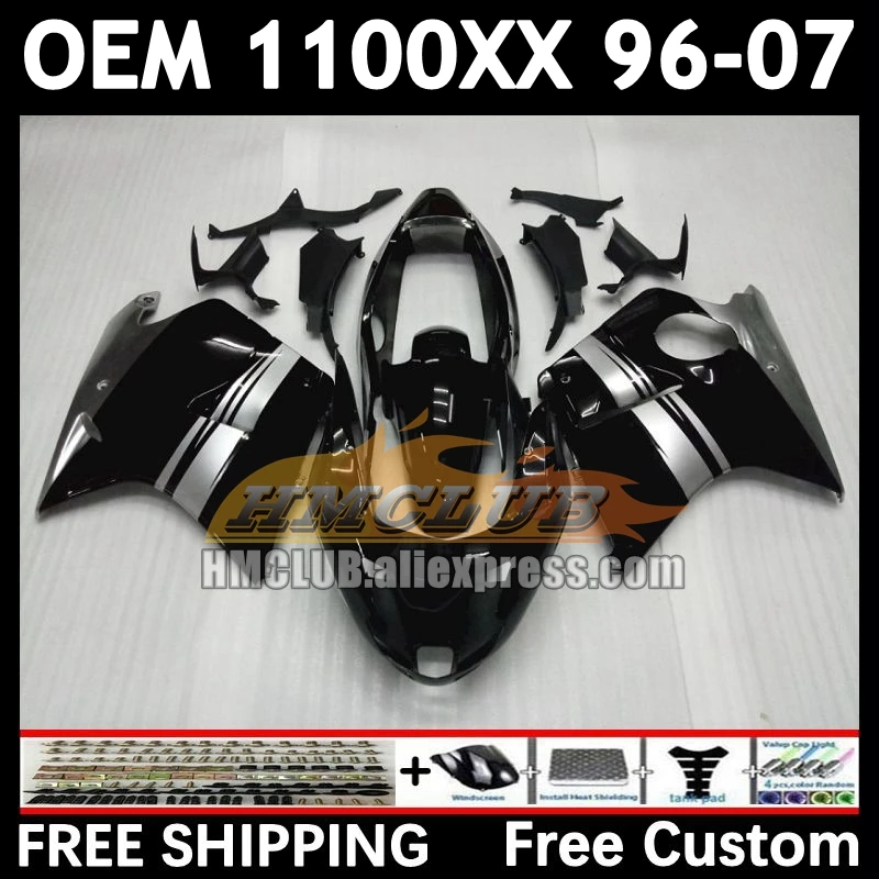 Blackbird For HONDA CBR1100 XX CBR1100XX 85No.6 CBR silver black 1100XX 1996 1997 1998 1999 2000 01 02 03 04 05 06 07 Fairings