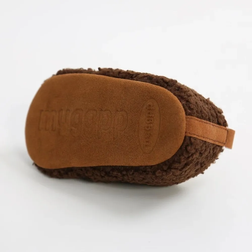 New Anti-Slip Booties Cashmere Lining Warm Insulation Toddler Shoes Fluff Material First Walking Winter Shoes Winter Indoor