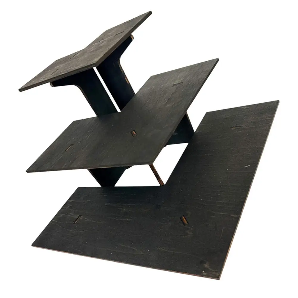 1Set Lightweight 3 Tier Wooden Tiered Stand Detachable Desktop Display Shelf for Vendor Table Retail Corner Display Rack