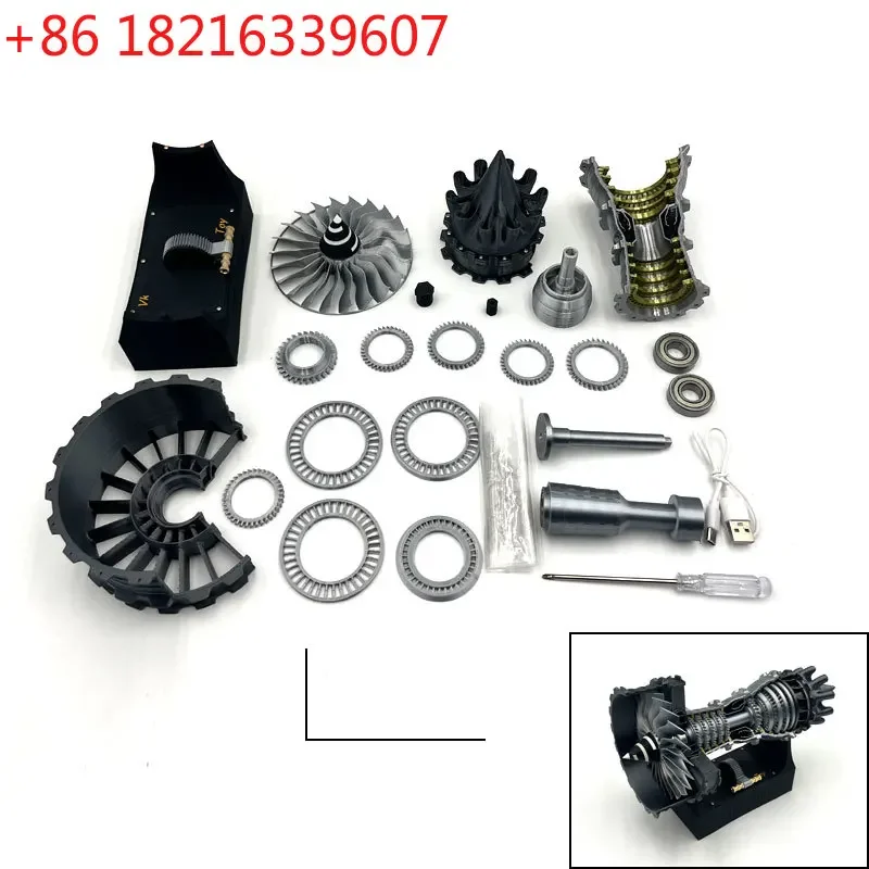 TAO Experimental TR900 Upgraded Turbofan Engine Model DIY Assembly Model Kit Aircraft Jet Engine Toy Gift