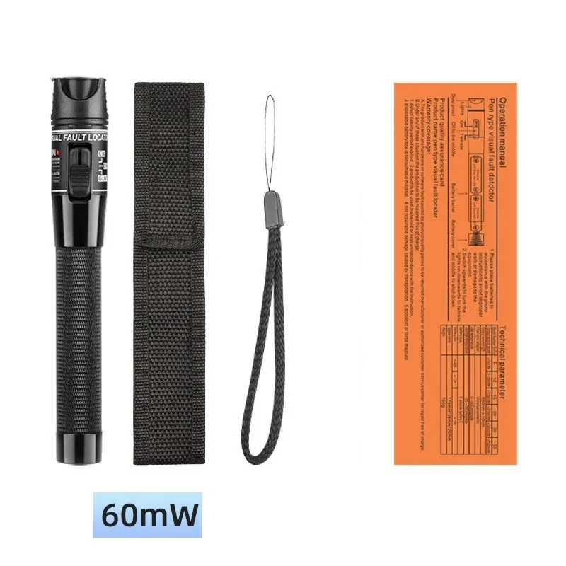 Localizador visual de fallos VFL, herramienta FTTH, probador tipo pluma láser óptica, 60mw, 70mw, 80mw, 100mw, detector de luz roja, adaptador de FC-LC