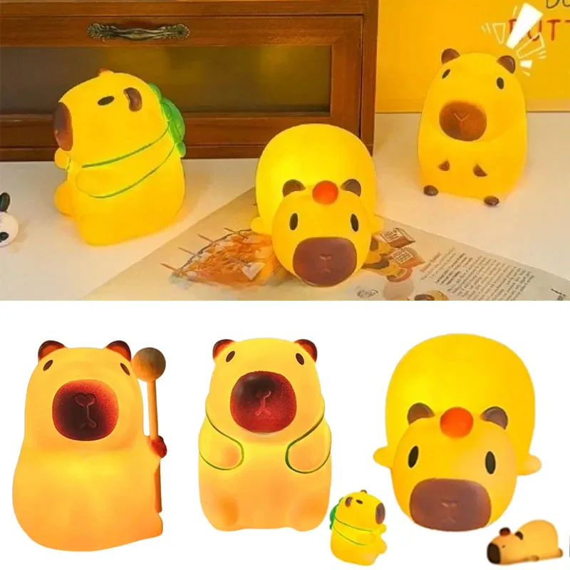 

Милый ночник в виде капибары, силиконовый, креативный, для спальни, декор для комнаты, подарок на день рождения или Рождество