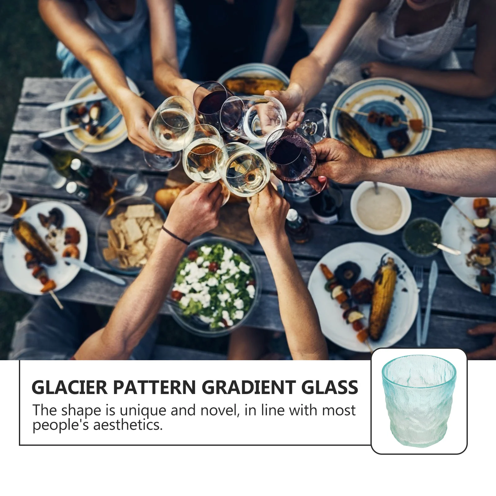 

1Pcs Glacial Pattern Glass Cup Practical Gradient Color Beverage Holder for Tea Coffee Juice Glass Cup