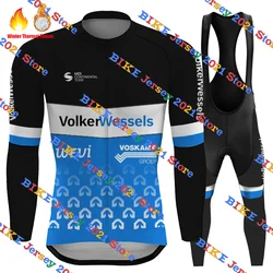 2024 VolkerWessels Winter Cycling Jersey Set Fleece Cycling Long Sleeve MTB Bike Road Ropa Clothing