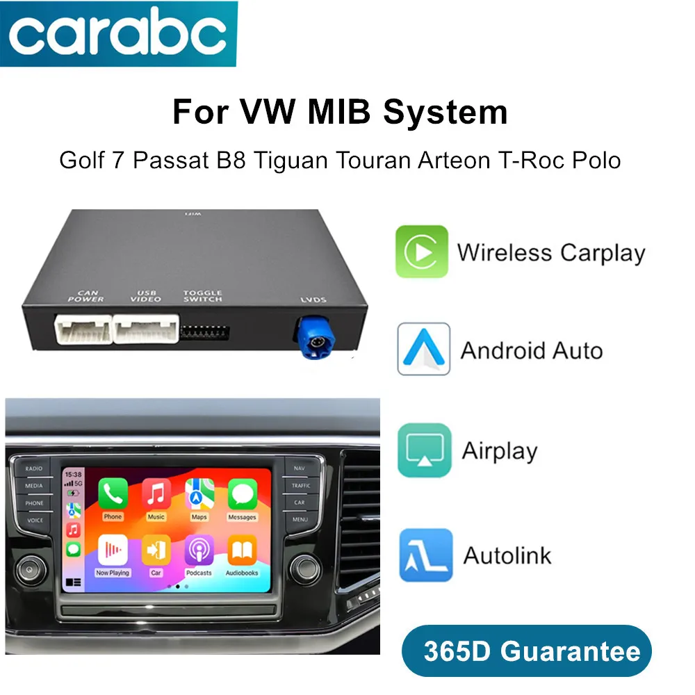 CARABC Wireless Carplay Android Auto For VW Golf 7 Tiguan Lamando Magotan Phideon Teramont with MIB1/MIB2 System