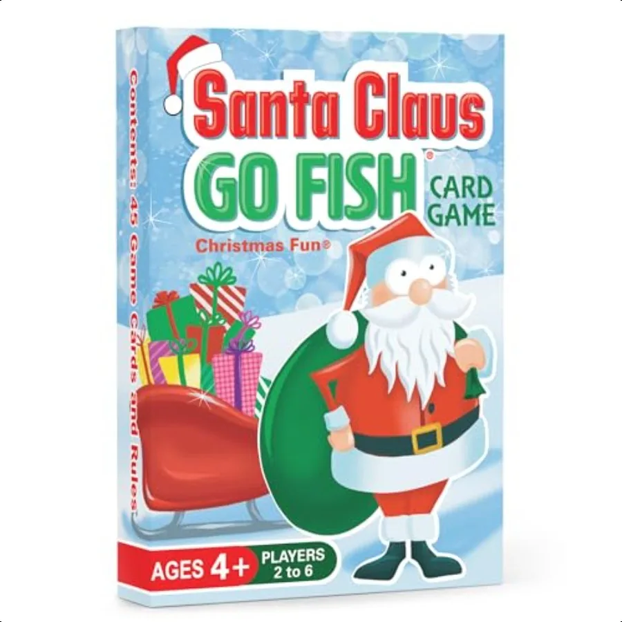 

Санта-Клаус Go Fish Семейная рождественская игра для детей от 4 лет Go Fish Old Maid and Slap Jack in One Deck Праздничные чулки