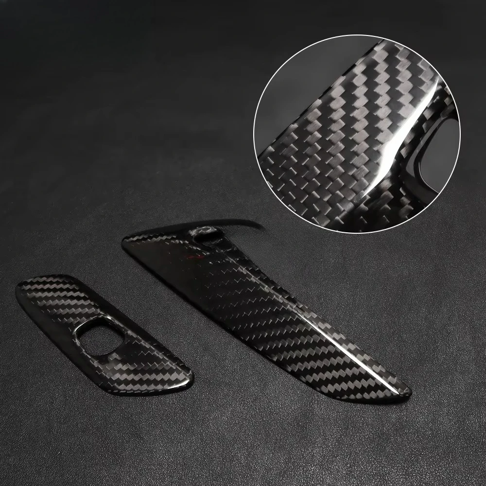 For  C7 ZR1 Z06 2014-2018 2019 Real Carbon Fiber Inner Door Handle Cover Trim Button Frame Interior Decoration