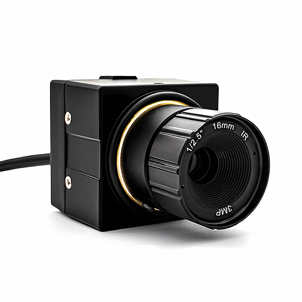 Câmera USB de alta velocidade WGWK 1080P HD MJPEG 60FPS UVC Plug Play Webcam com 16mm 21 °   Lente CS para sistema de visão de máquina de balanço de golfe