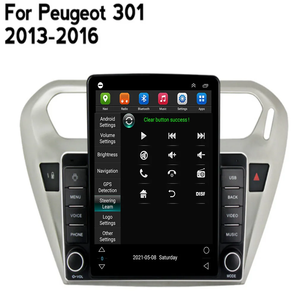 أندرويد 14 راديو السيارة لبيجو 301 سيتروين إليزيه 2013 2014 2015 2016 2017 2018 مشغل وسائط متعددة ستيريو Carplay 2din الصوت BT