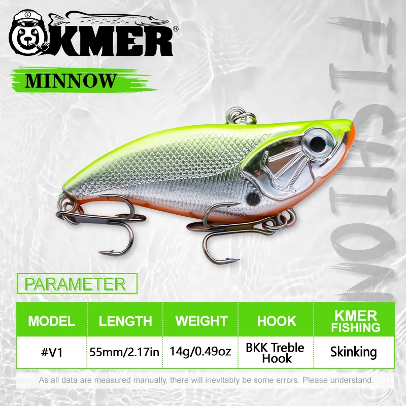 KMER-Cebo balanceador VIB de invierno, anzuelos Wobbler para Lucio, Walleye, accesorios para equipos de lubina, 5,5 cm, 14g