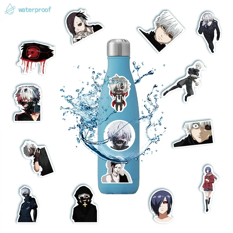 50pcs Japan Tokyo Ghoul Anime Stickers Laptop Luggage Suicase Skateboard Fridge Phone Waterproof Stickers Kids Gift Decal