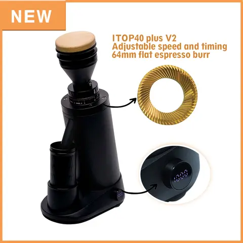ITOP40 플러스 신상 커피 연마기, 속도 및 타이밍 조절 가능, 64mm 플랫 버, 63mm 원추형 버, 브러시리스 모터 V2 및 V3 연마기
