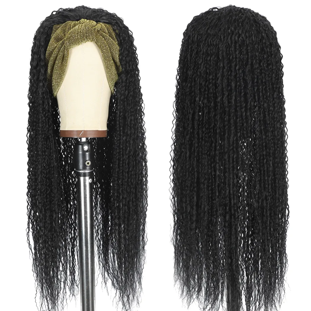 

Bouncy Curly Synthetic Wigs High Temperature Fiber Synthetic Hair Headband Wig for Women Daily Use Long Wigs