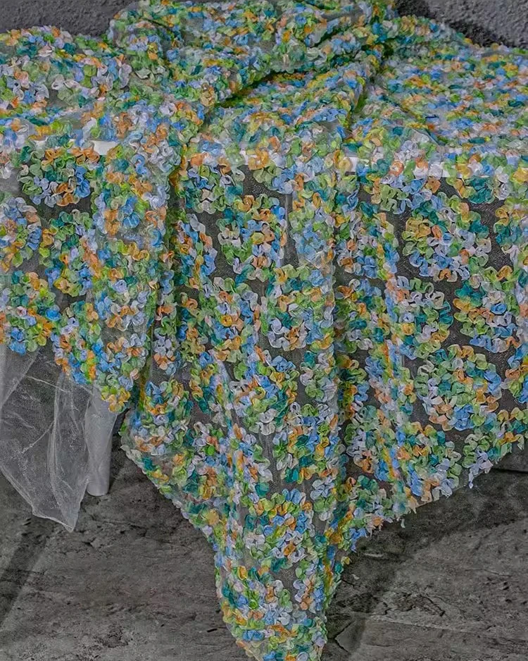 

1 ярд градиентной мягкой сетчатой жаккардовой ткани, новая марлевая ткань для пошива одежды, дизайнерская ткань для вечерних и свадебных платьев