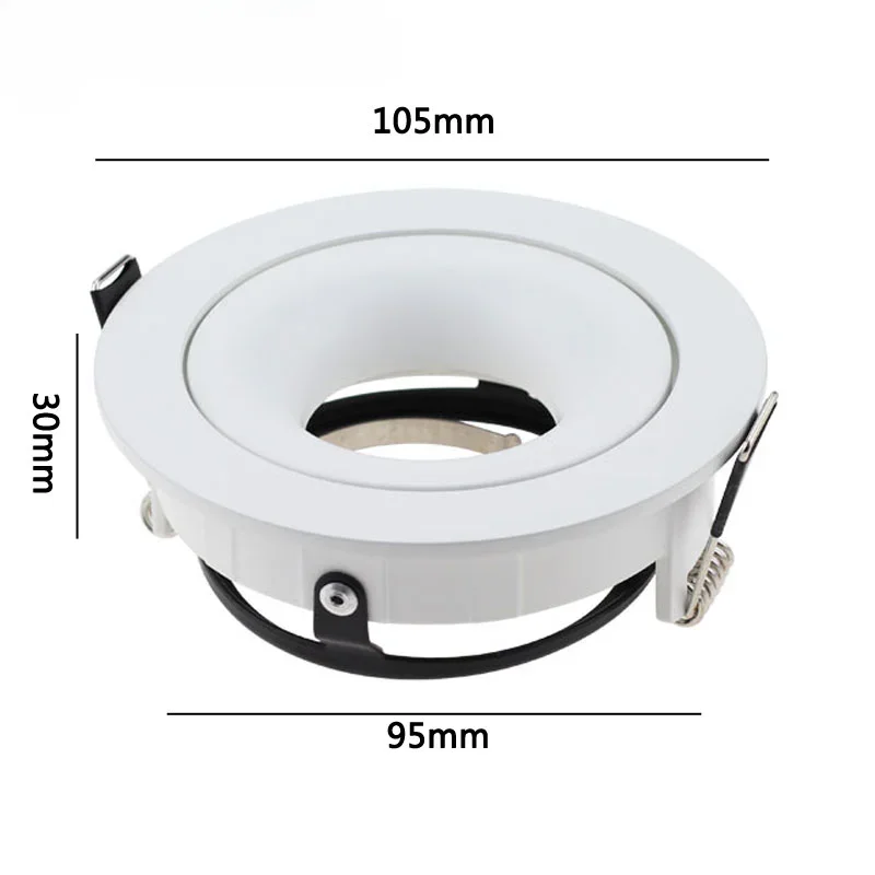 Smooth White Round Style 65mm Cut Out GU10 MR16 Downlight Holder Lamp Fitting Recessed Ceiling Spot Light Frame for Home Decor