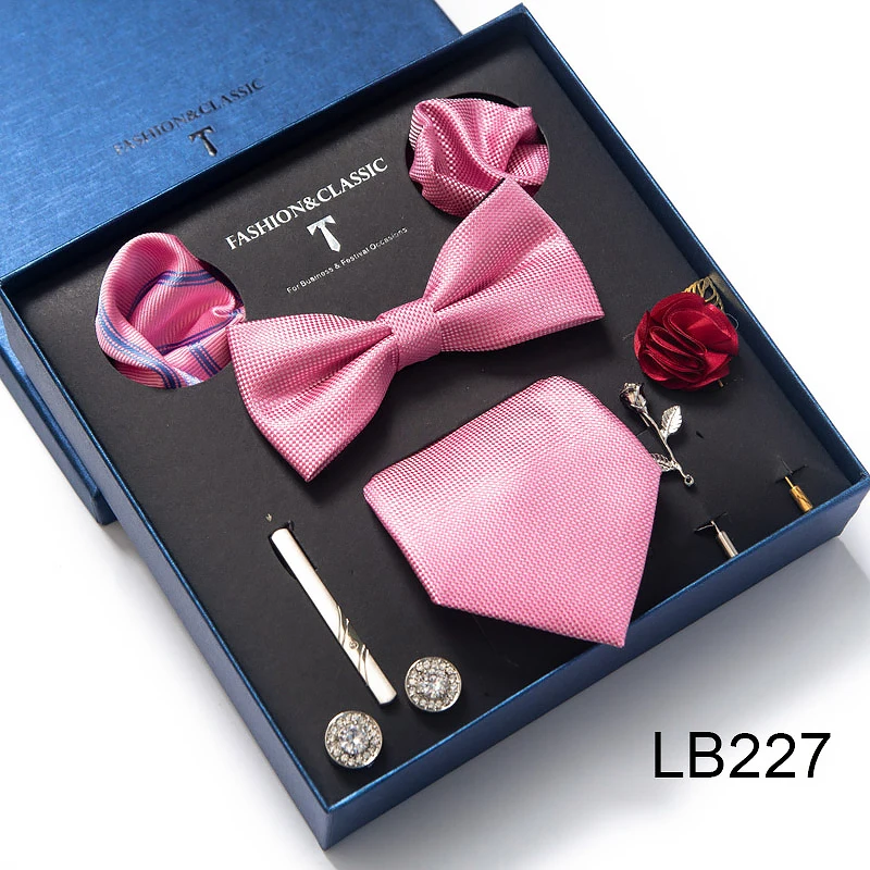 Hochwertiges Krawatten-Set, luxuriöse Geschenkbox, Seidenkrawatten-Set, 8 cm, festliches Geschenk, Krawatte, Einstecktücher, blaues Weihnachtsgeschenk – Detail 28