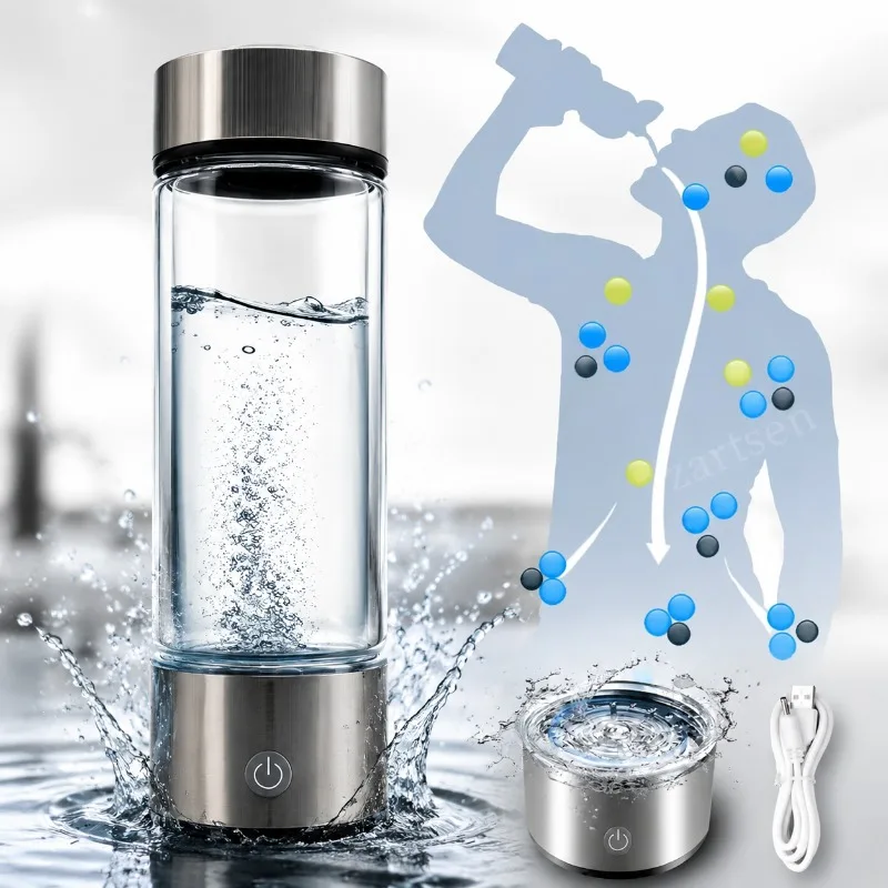 Hydrogen-Rich Water Cup Portable Electric Hydrogen Rich Water Generator Bottle Titanium Filter Healthcare Water Cup USB