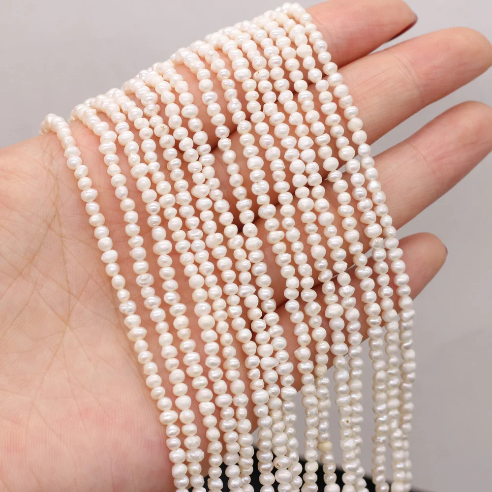 Natural Zhuji Freshwater Aquaculture Pearl Beads 2-3mm Potato Shape Loose Pearl Bead for Jewelry Making Diy Necklace Supply