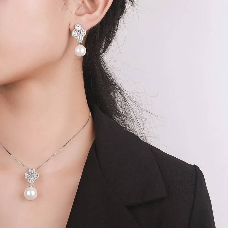 

Серебряное покрытие S925, позолота 18К, платина PT950, жемчуг фритиллярный, модный женский комплект, 14мм/12мм