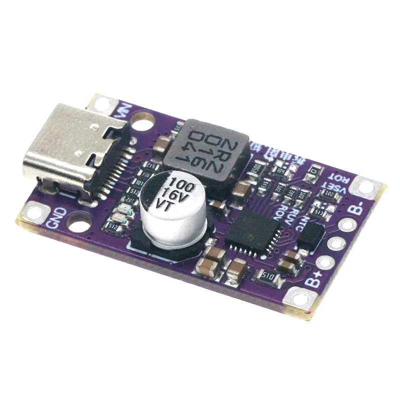 Type-C USB 2-3S BMS 15W 3.7V Lithium Battery Charging Boost Module With Balanced Support QC Fast Charge With Indicator