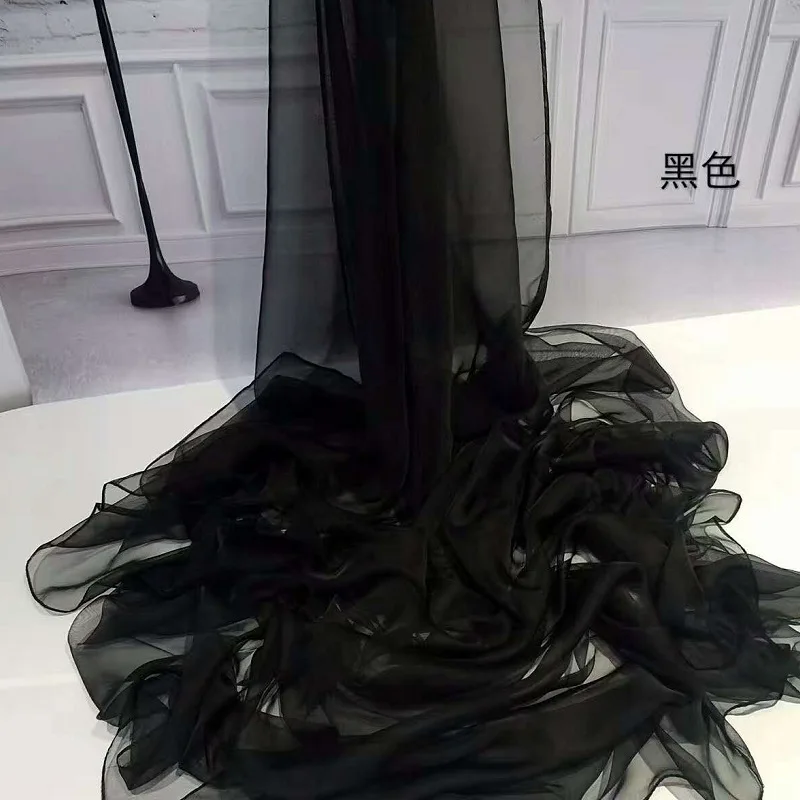 2023 Ultra-Dunne Ijs Zijde Sjaal Vrouwen Luxe Vier Seizoenen Effen Kleur Chiffon Sjaal Zomer Zonnebrandcrème Sjaal Strand Hijab neckerchie