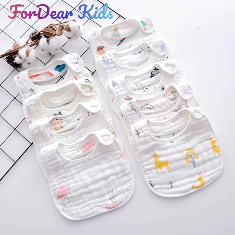 Baby Bibs 8 Layers Gauze Muslin Baby Kids Bandana Feeding Burp Cloth Soft Newborn Infant Saliva Towel Baby Girl Boy Accessories