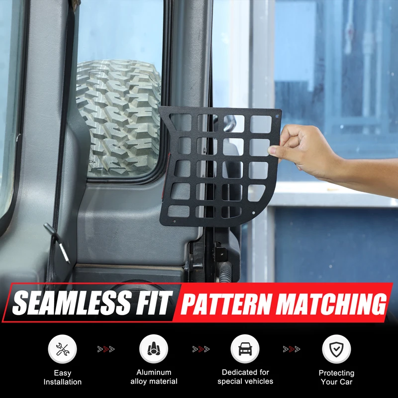 

For Land Rover Defender 90 110 2004-2018 Aluminum alloy black car trunk side window storage fence car modification accessories