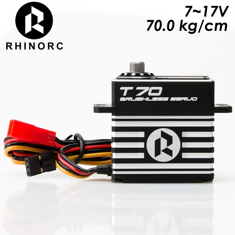 

RhinoRC T70 70KG Brushless Standard Servo 0.10 Sec Steel Gears 7~17V For RC Car Crawler SCX10 TRX4 MOA