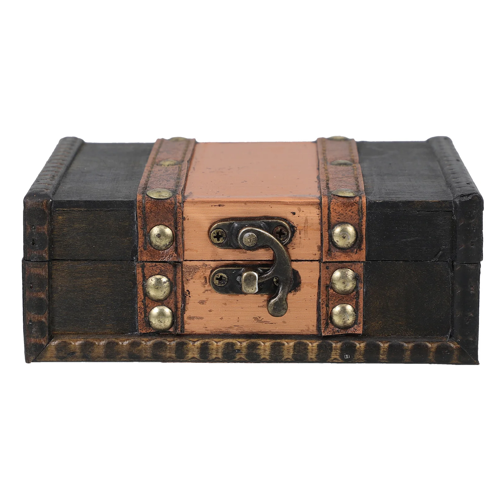 Caja de almacenamiento de madera Vintage con cerradura, pequeño organizador de joyería decorativo, Cofre del Tesoro de escritorio para recuerdos, Cofre pirata