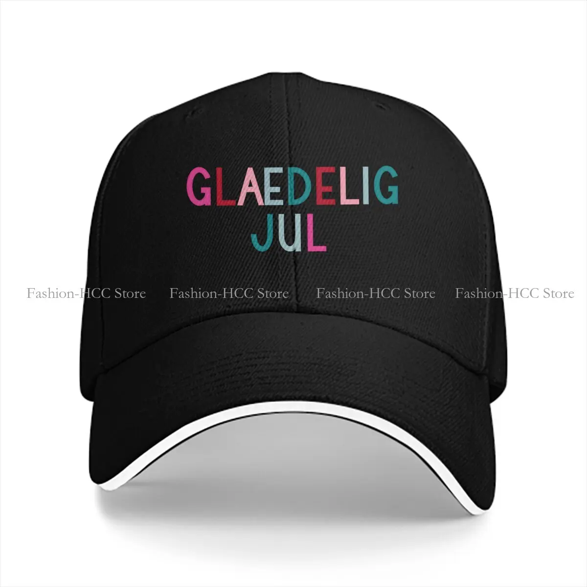 Washed Men's Baseball Cap Glaedelig Danish 'Merry Christmas' Trucker Snapback Caps Dad Hat JUL