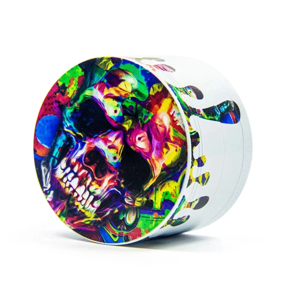 55mm Zinc Alloy Herbal Grinder Tobacco Herb Smoke Shredder Crusher Metal Skull Spice Mill 4 Layers Smoking Accessories