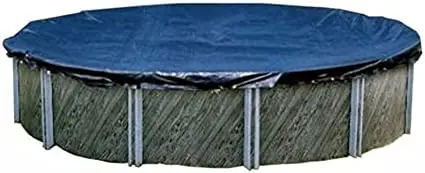 HYDROTOOLS Super Guard Heavy Duty Pool Cover For Above Ground Swimming Pools |31 FT Cover | Blue / Black | Winch &