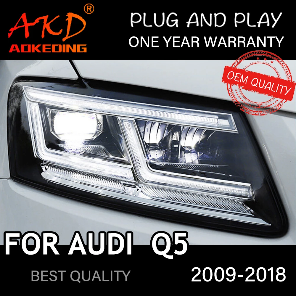 Headlight For Audi Q5 2008–2018 Car автомобильные товары LED DRL Hella Xenon Lens Hella Hid H7 Audi Q5 Car Accessories