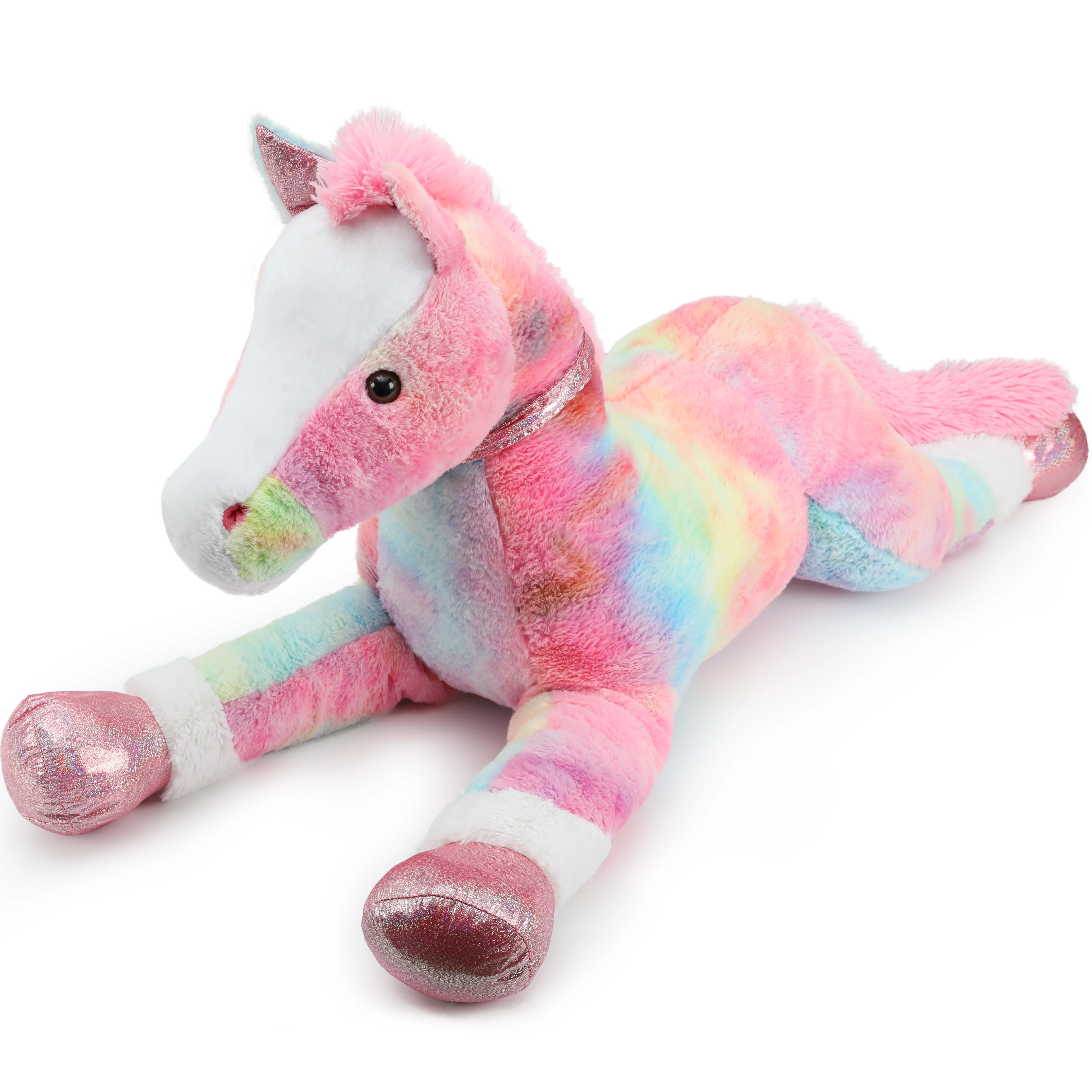 

Tezituor 47-дюймовая большая игрушка-животное с изображением лошади, 4 фута, плюшевая игрушка с розовой лошадью и пони, обнимающая мягкая плюшевая подушка для детей